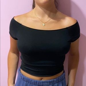 Brandy Melville Black Off Shoulder Top!!